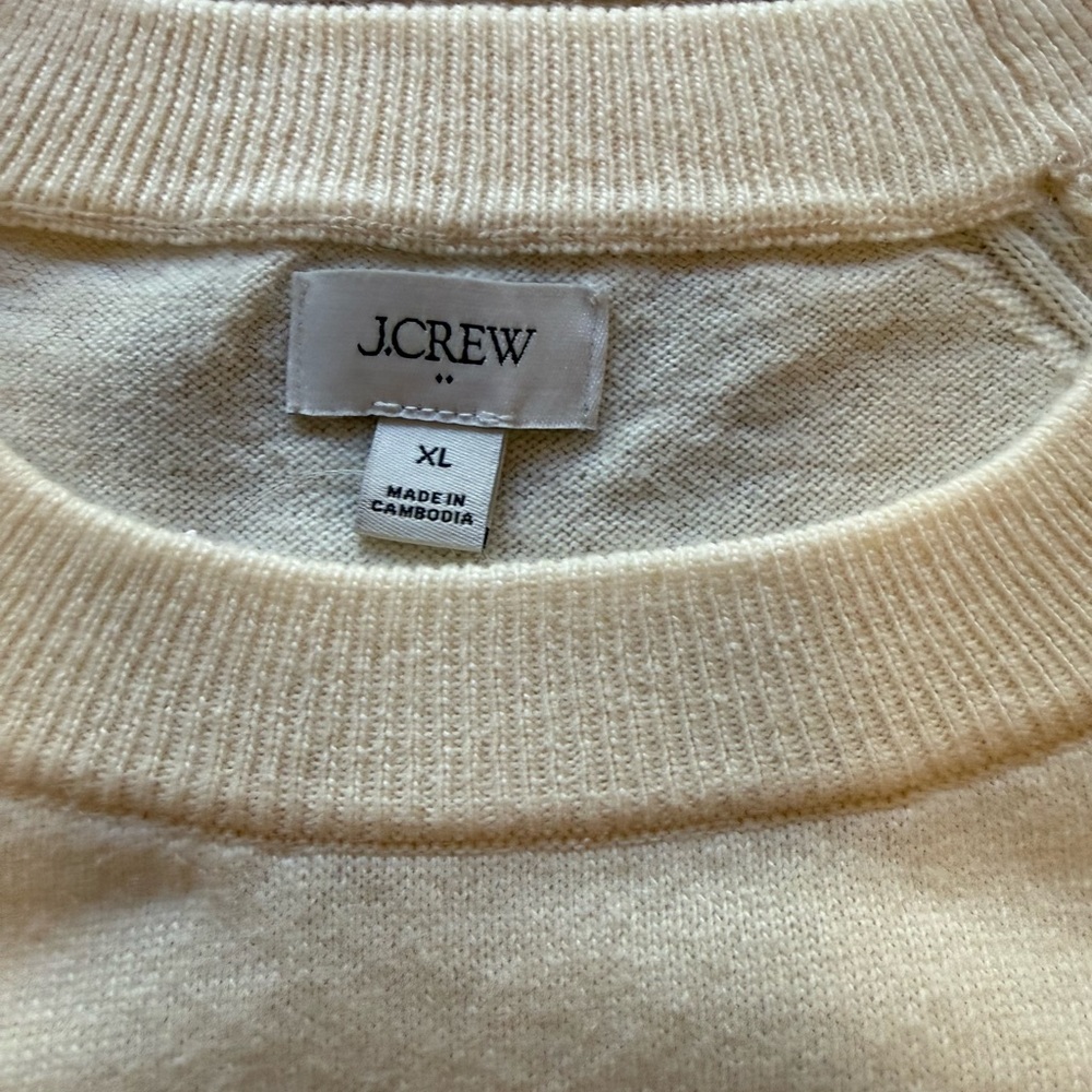 J.Crew NWT Wool-Blend Boyfriend Sweater – Ivory | Size XL - Picture 7 of 11